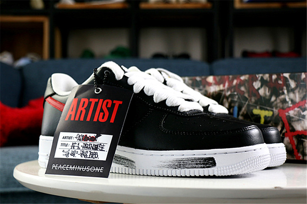 from EACEMINUSONE X Nike Air Force 1 Low Para-Noise Black Red