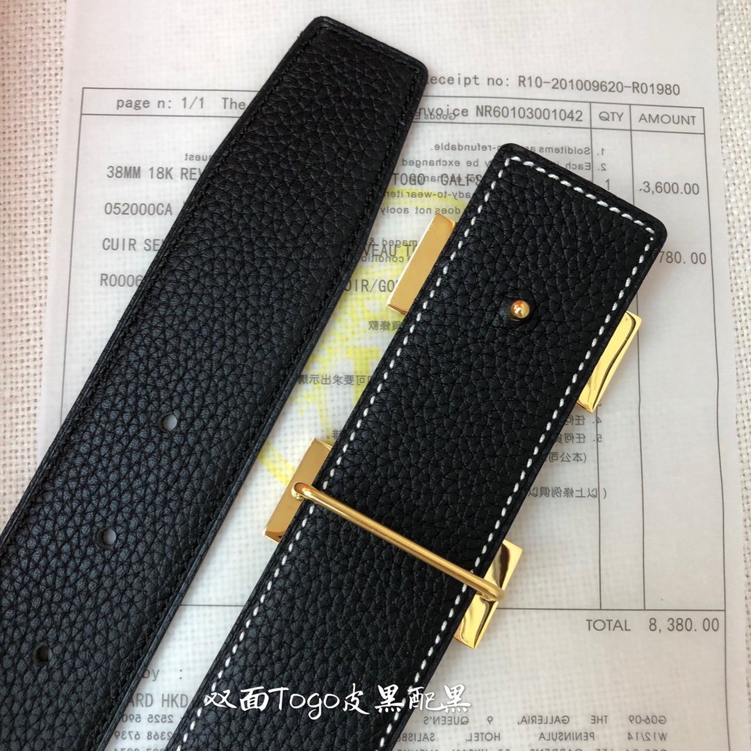 H*ermes Belts Top Quality 3.8CM