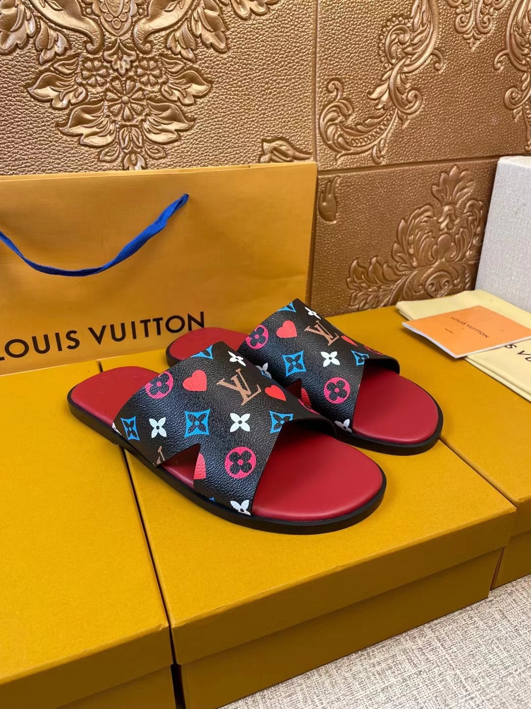 Men L*ouis V*uitton Top Slippers