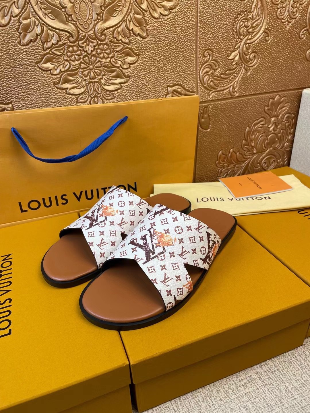 Men L*ouis V*uitton Top Slippers