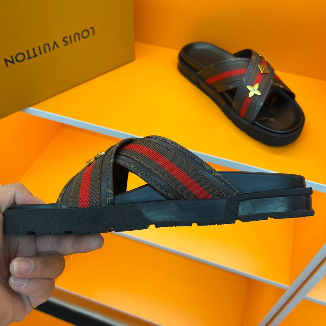 Men L*ouis V*uitton Top Slippers