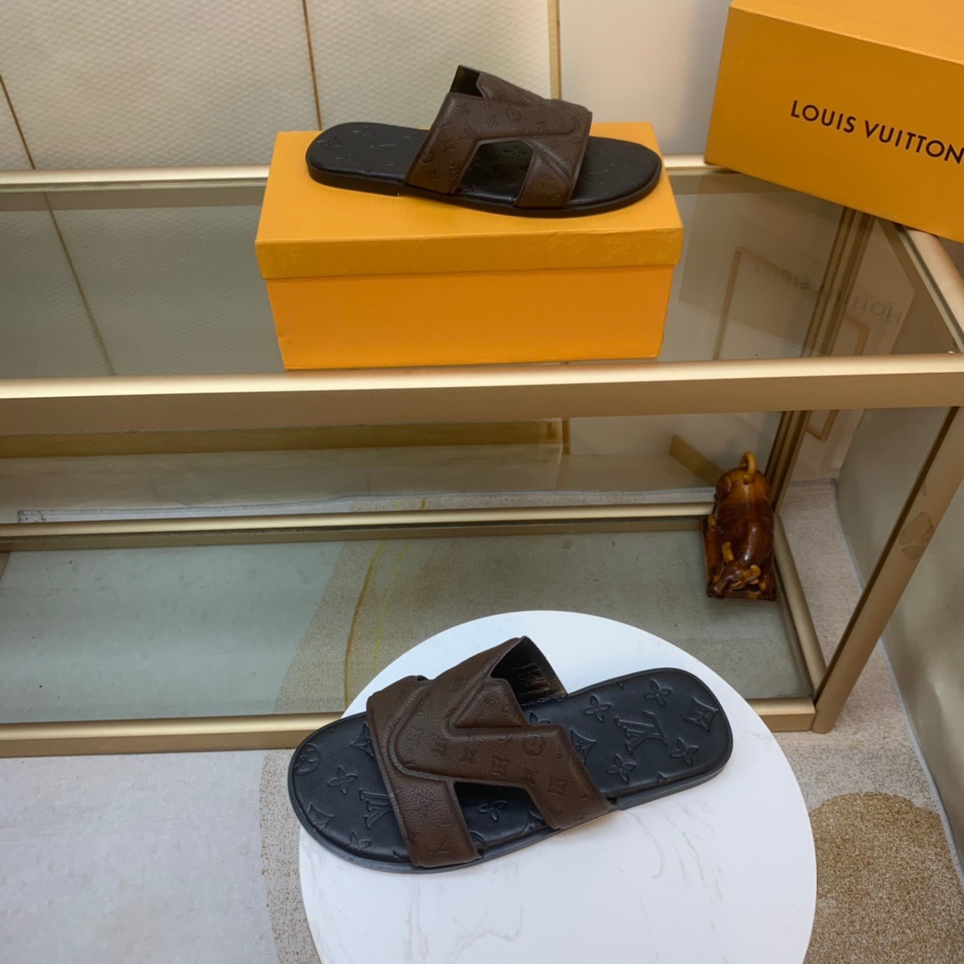 Men L*ouis V*uitton Top Slippers