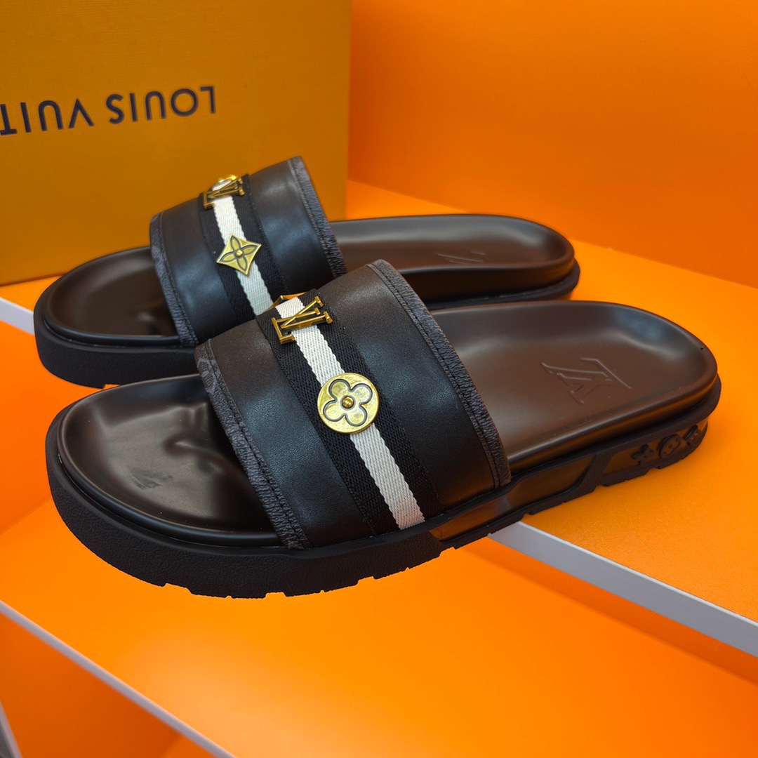Men L*ouis V*uitton Top Slippers