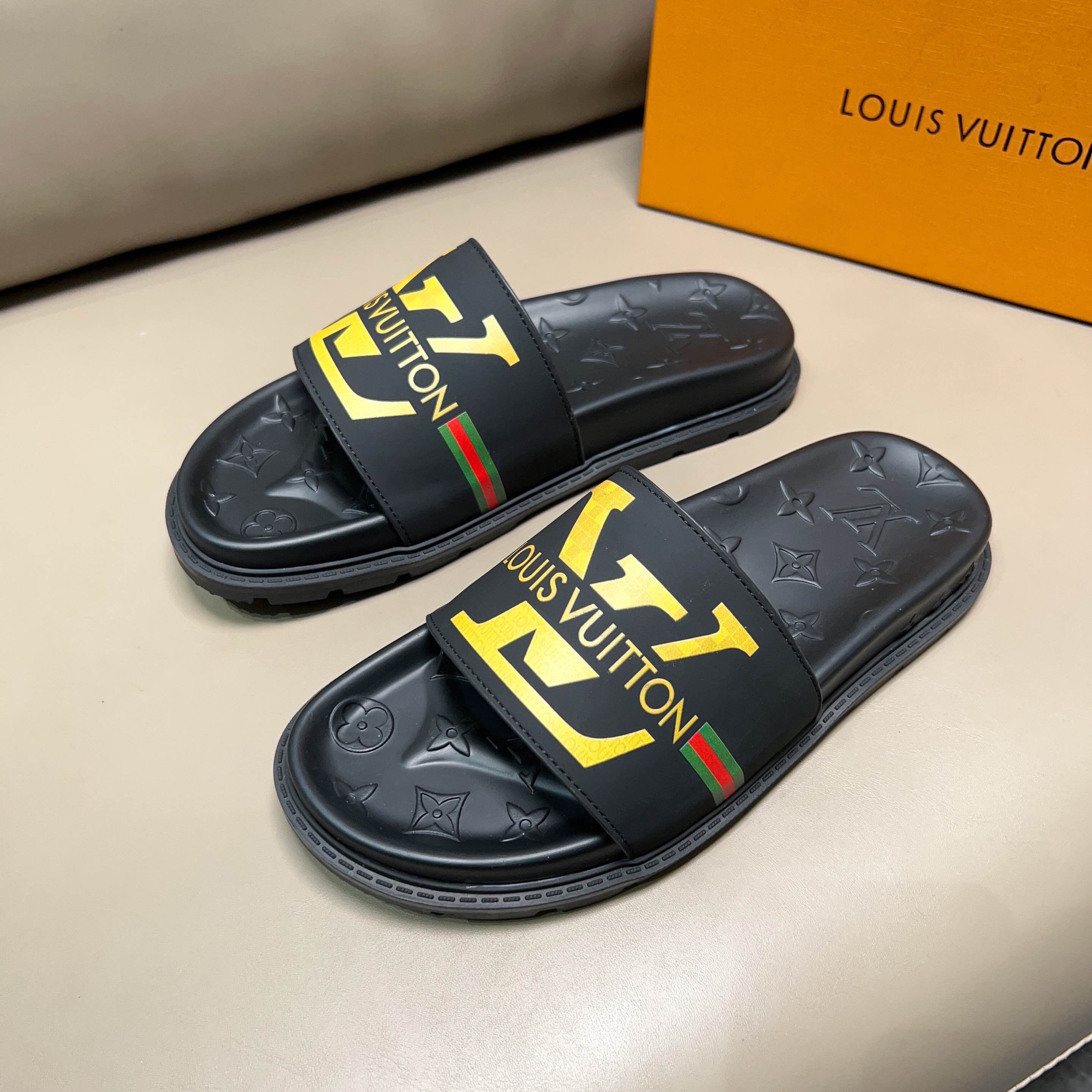 Men L*ouis V*uitton Top Slippers