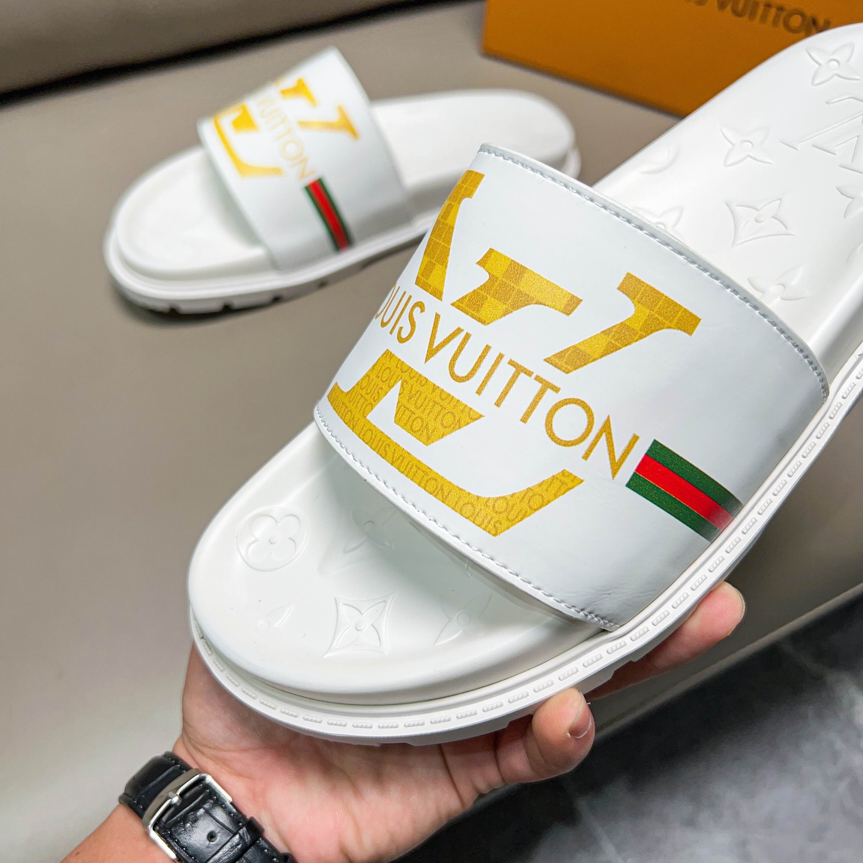 Men L*ouis V*uitton Top Slippers