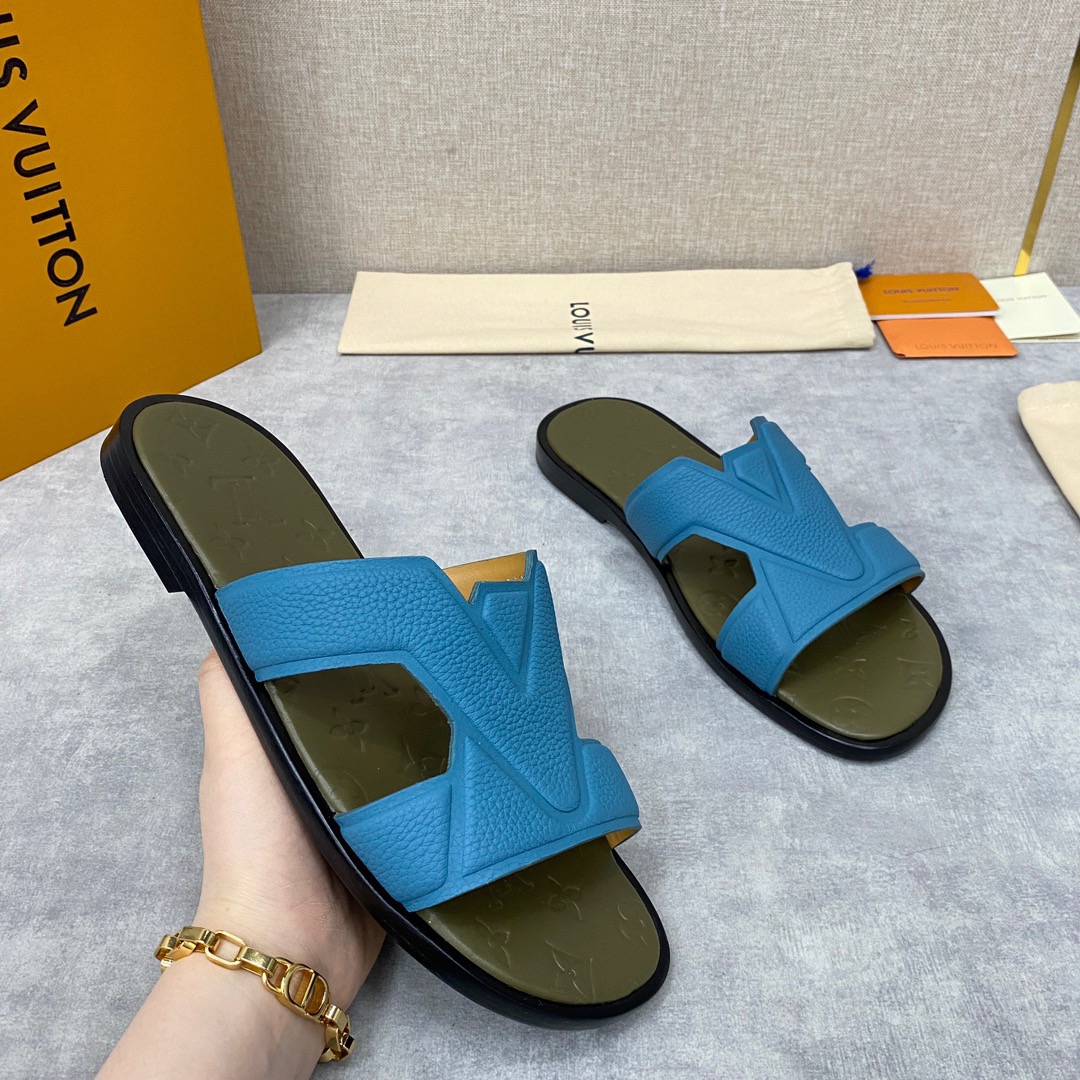 Men L*ouis V*uitton Top Slippers