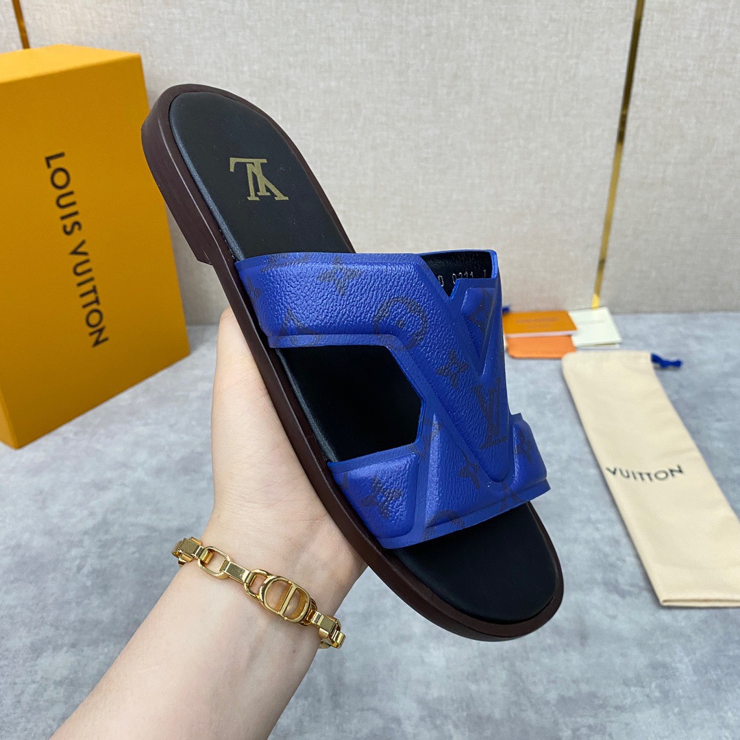 Men L*ouis V*uitton Top Slippers