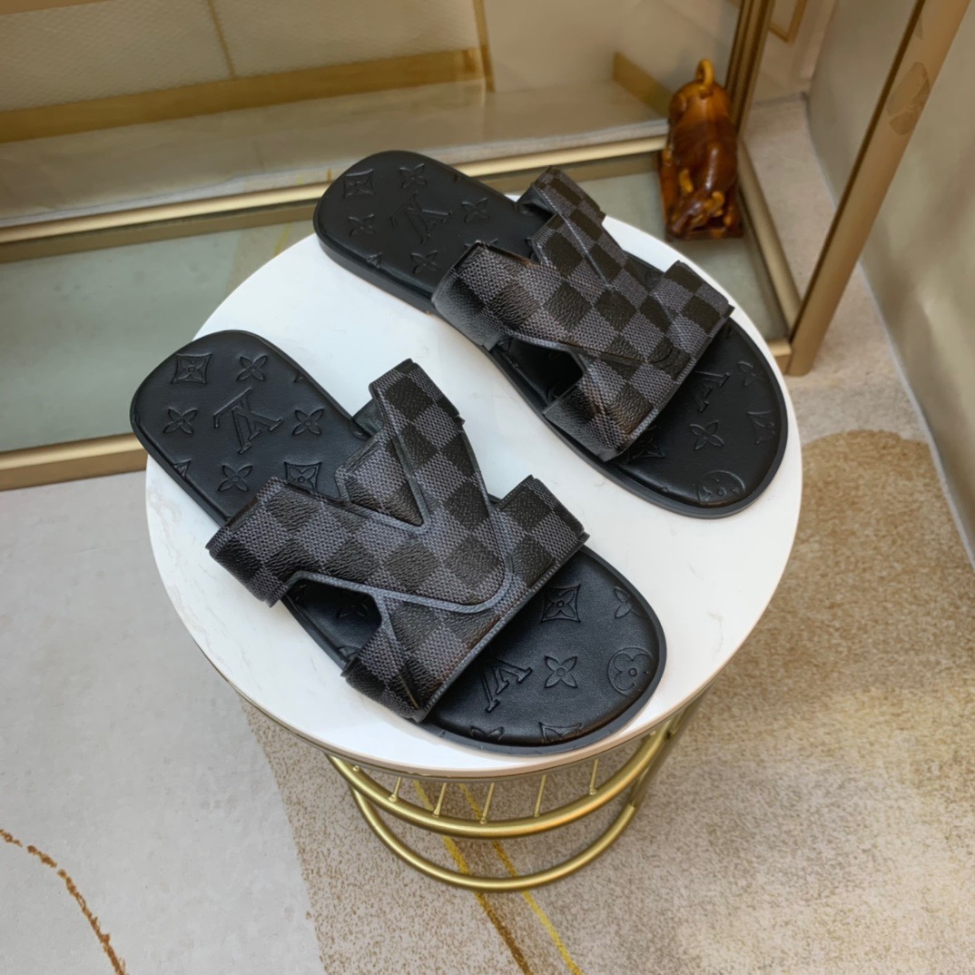 Men L*ouis V*uitton Top Slippers