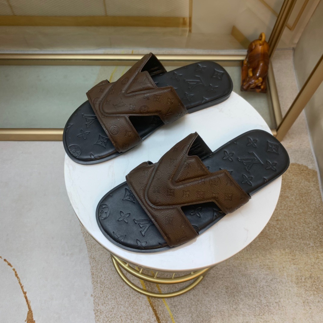 Men L*ouis V*uitton Top Slippers