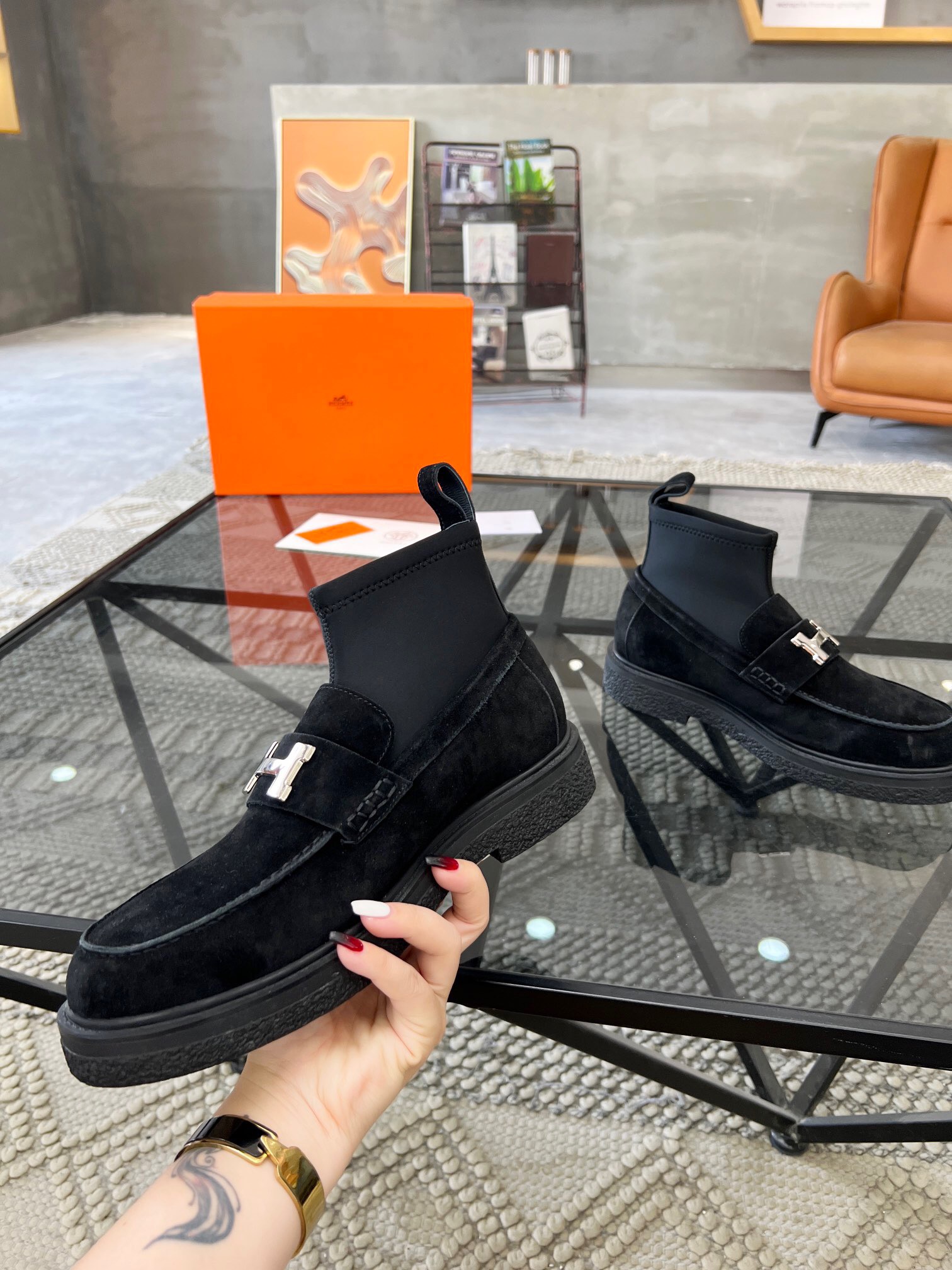 Men H*ermes Top Sneaker