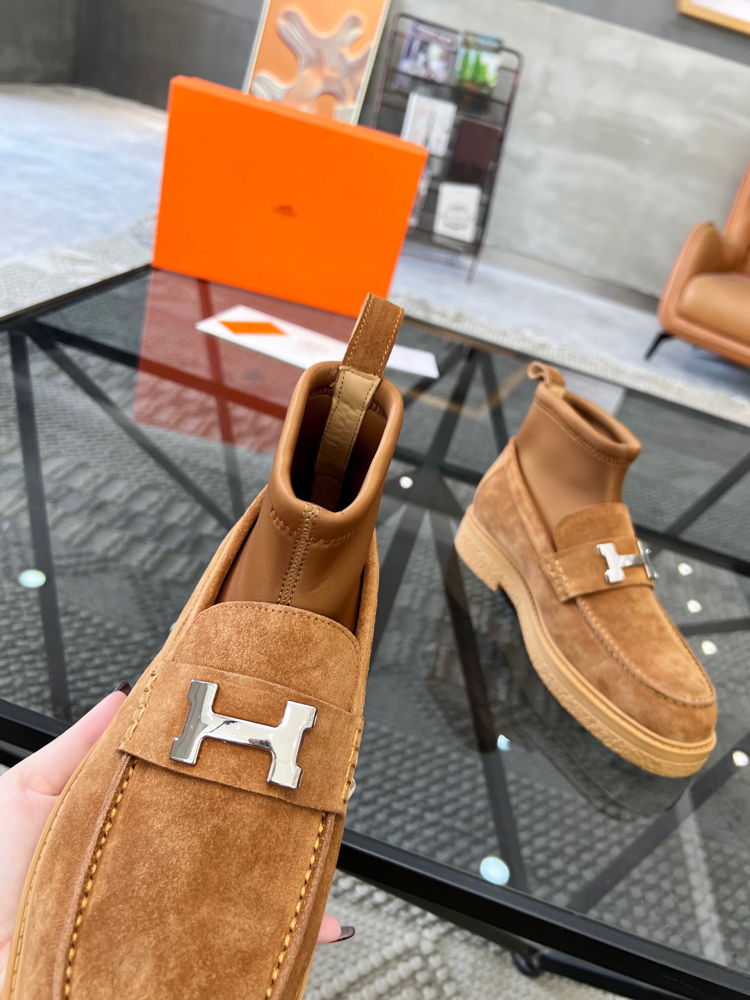 Men  H*ermes Top Sneaker