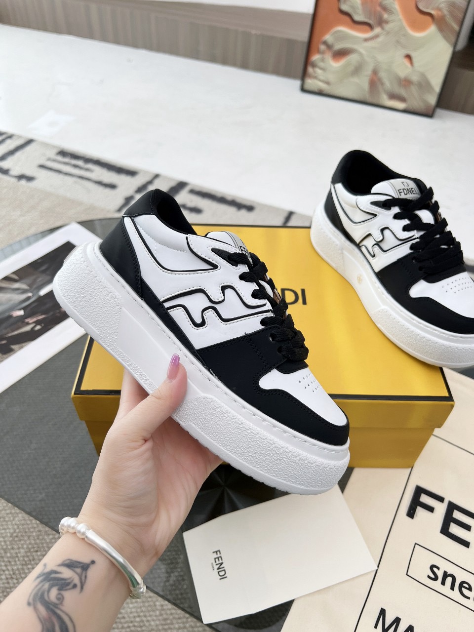 Men Women F*endi Top Sneakers size 35-46